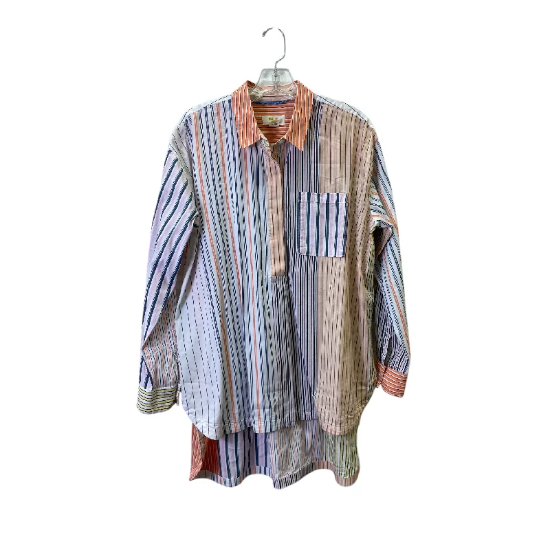 Monochrome Chic Top Ls By Maeve In Striped Pattern, Size:S