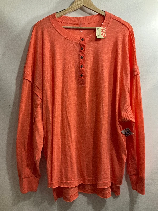 Contemporary Classic Top Long Sleeve By Free People In Coral, Size: L