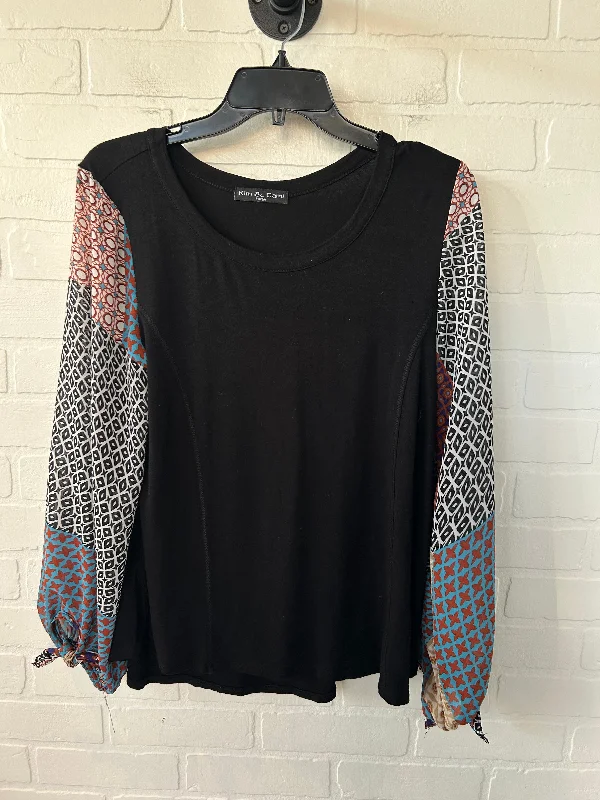 Modern Minimal Top Long Sleeve By Kim & Cami In Black, Size: L