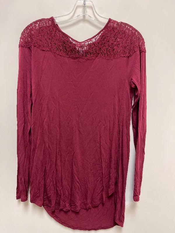 Casual Sleek Tunic Long Sleeve By Old Navy In Red, Size: M