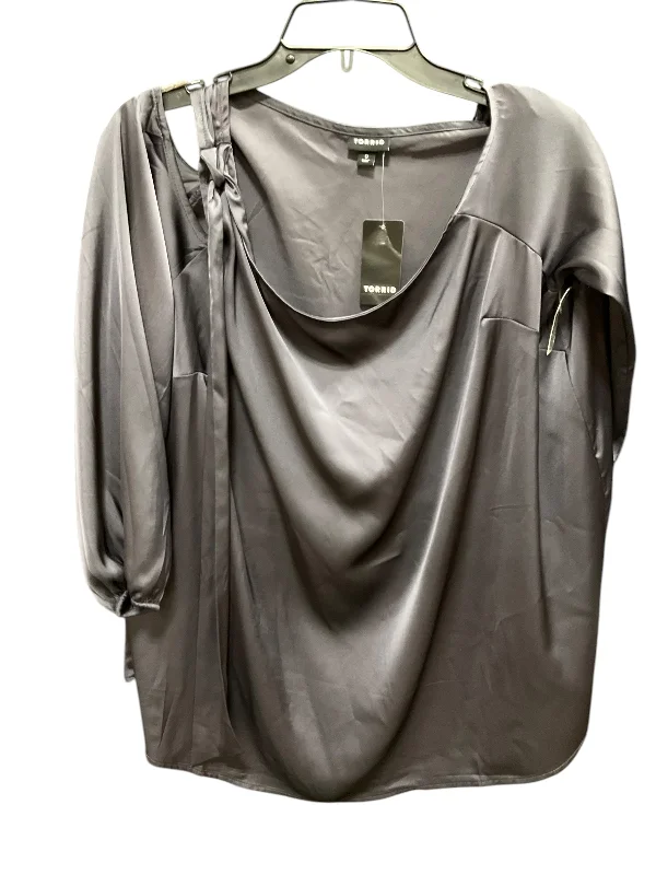 Heritage Rebel Top Long Sleeve By Torrid In Silver, Size: L