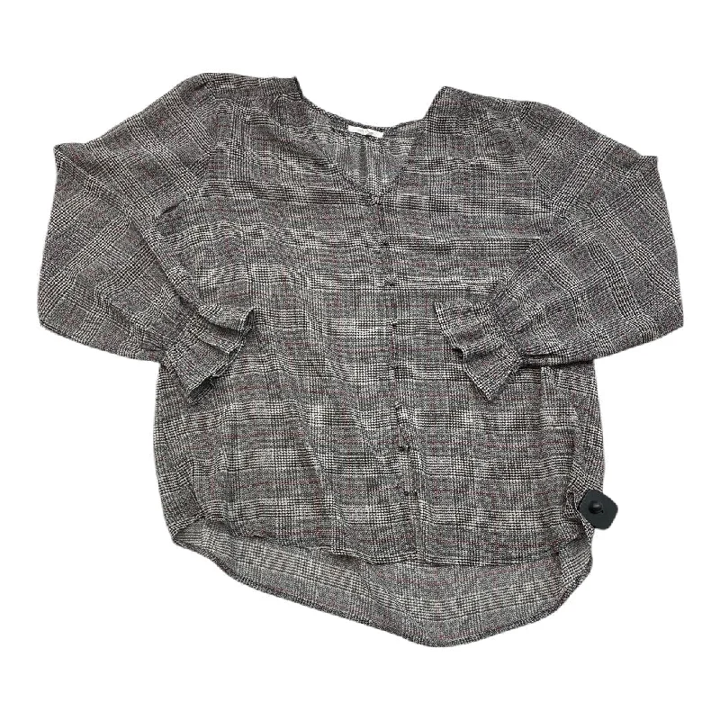 Effortless Minimal Top Long Sleeve By Maurices In Plaid Pattern, Size: Xl