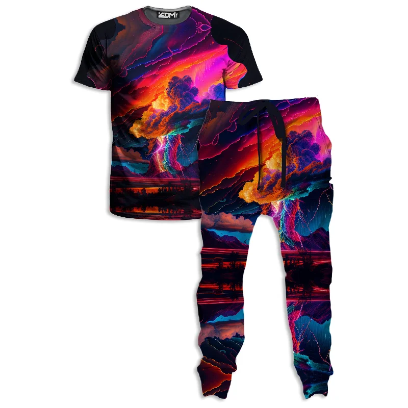 Effortless Classic Rainbow Storm T-Shirt and Joggers Combo