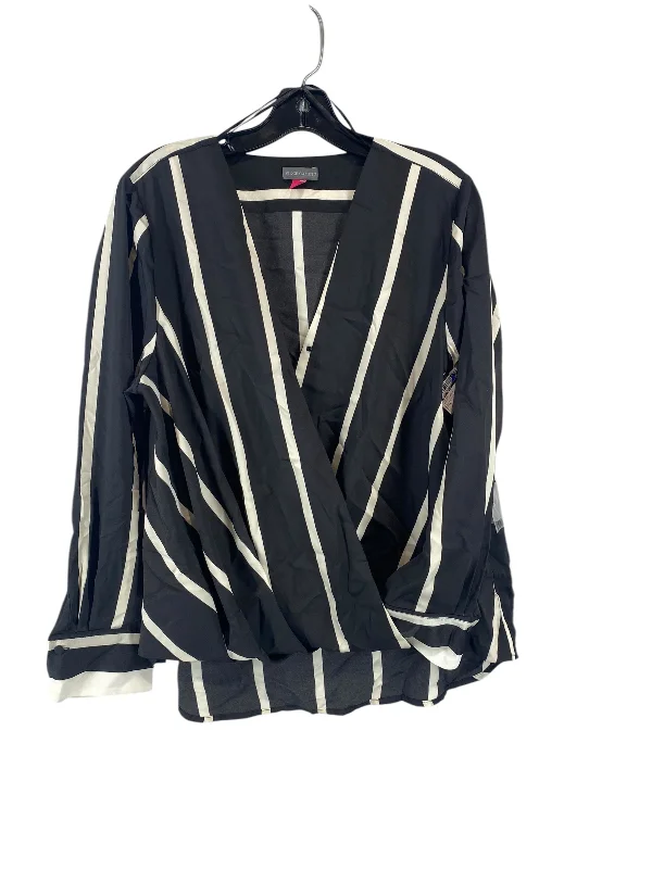 Effortless Urban Top Long Sleeve By Vince Camuto In Black & White, Size: L