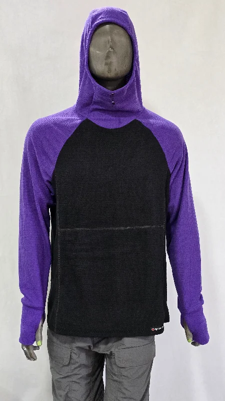 Minimalist Rebel Men's Hoodie - Black w/ Dark Purple sleeves & hood