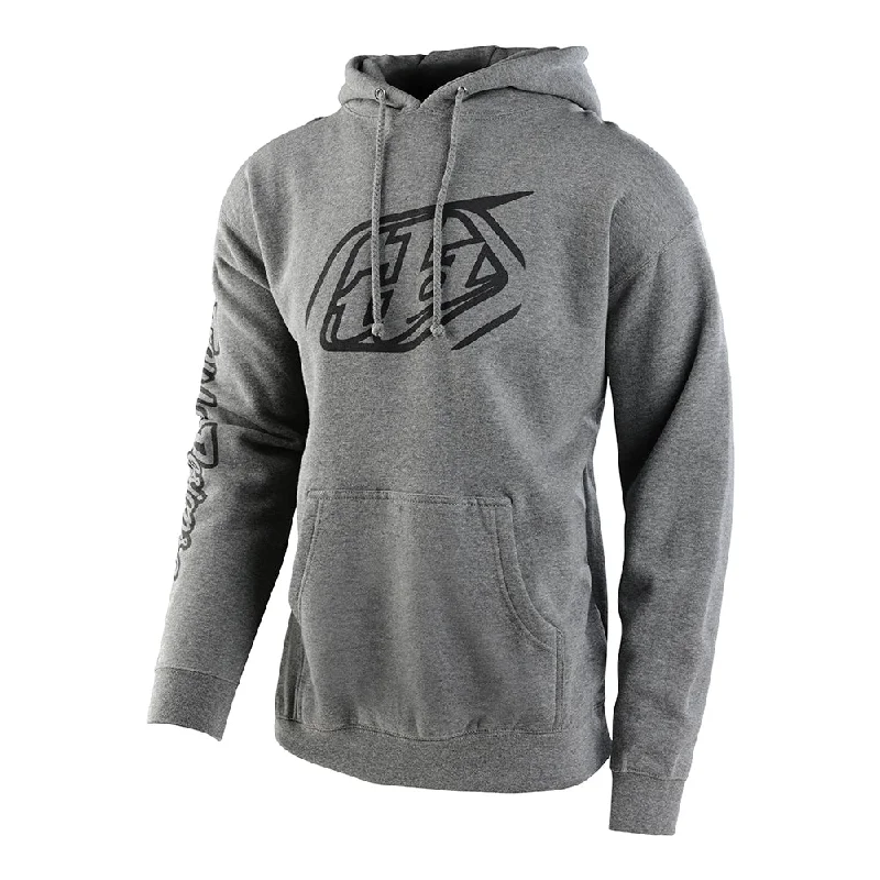 Rugged Luxe Pullover Hoodie Cropped Badge Gunmetal Heather