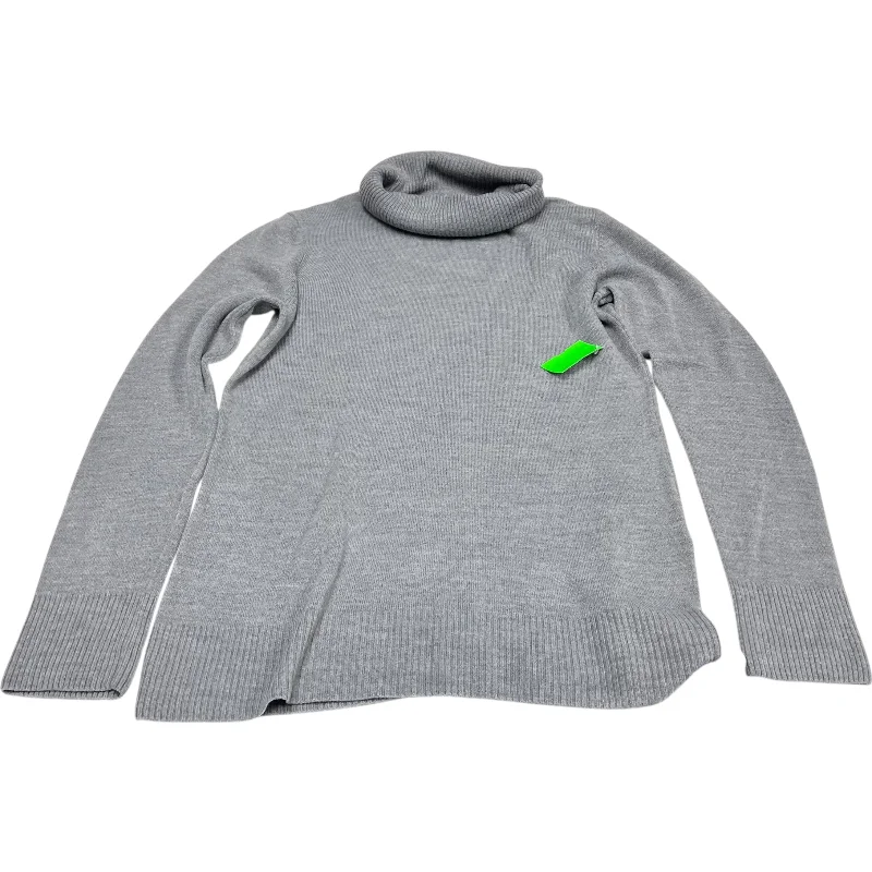 Contemporary Luxe Top Long Sleeve By H&m In Grey, Size: L