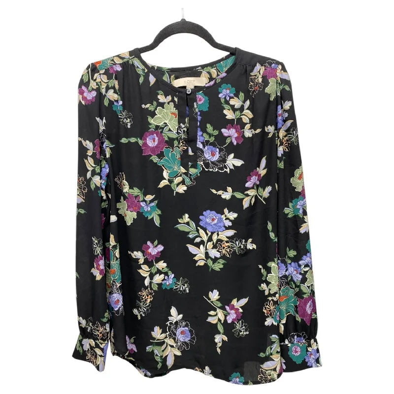 Vintage Luxe Top Long Sleeve By Loft In Floral Print, Size: M