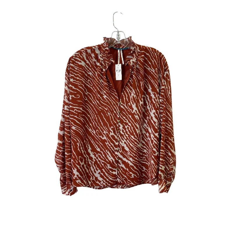 Classic Rugged Top Ls By Anthropologie In Brown & Cream, Size:M