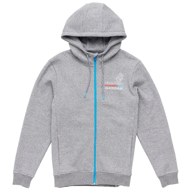 Vintage Sleek Zip Up Hoodie TLD GasGas Team Core Heather Gray