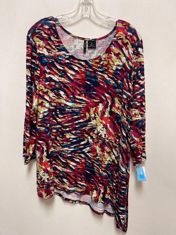 Casual Rugged Top Long Sleeve By New Directions In Multi-colored, Size: Xl