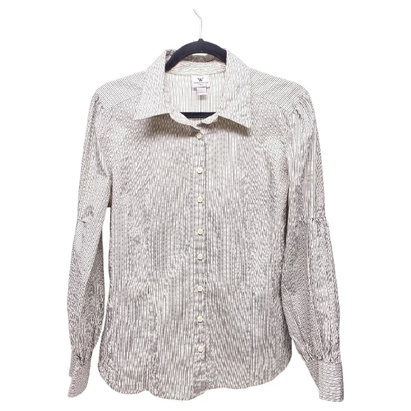 Street Chic Top Long Sleeve By Worthington In Striped Pattern, Size: L