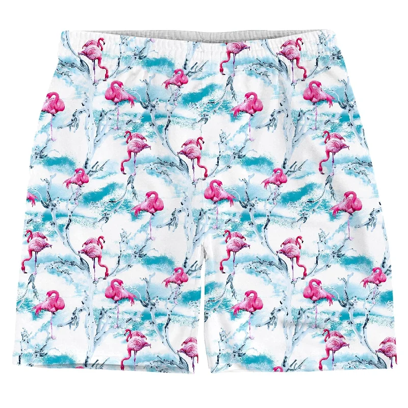 Chic Relaxed Flamingos Weekend Shorts