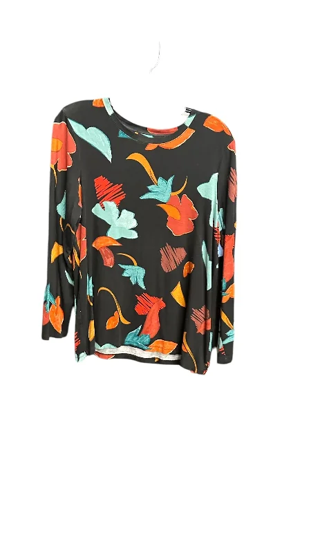 Modern Street Top Long Sleeve By Chicos In Floral Print, Size: L