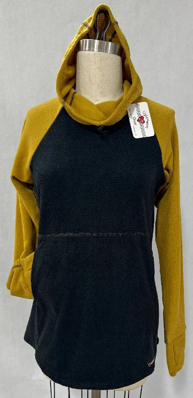 Retro Casual Men's Hoodie - Black w/ Mustard sleeves & hood