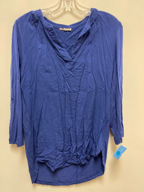 Timeless Cool Top Long Sleeve By Pleione In Blue, Size: S