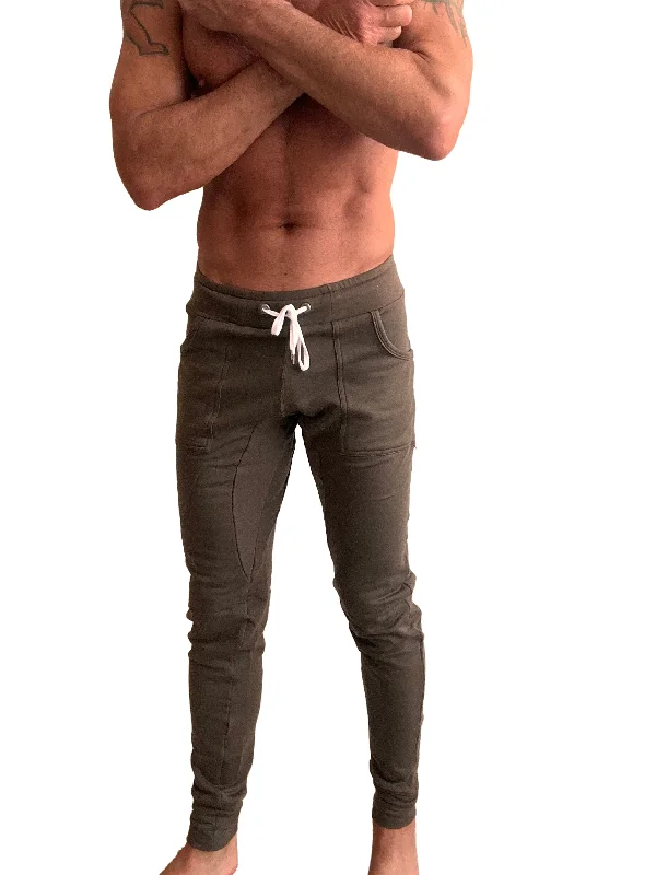 Modern Cool **Winter Edition** Luxury-Fleece Long Cuffed Jogger & Yoga Sweat Pants (Army Green)