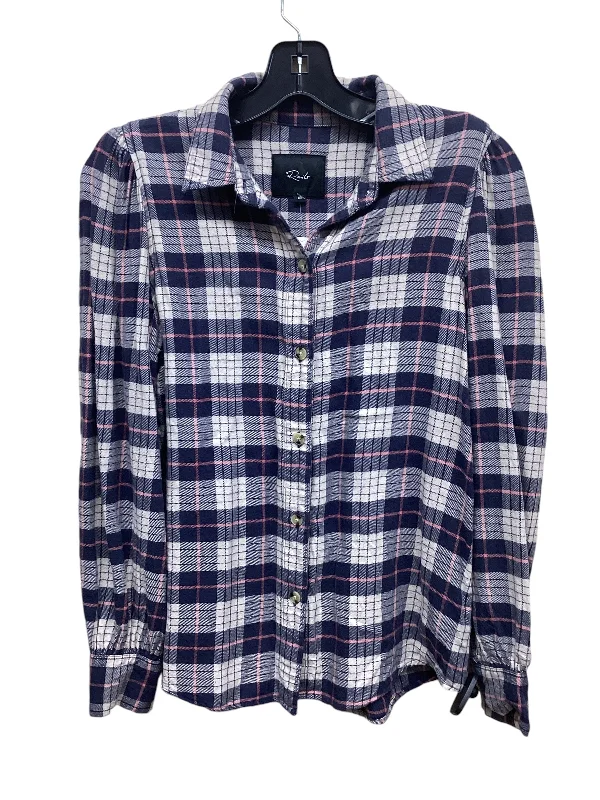 Timeless Minimal Top Long Sleeve By Rails In Checkered Pattern, Size: Xs