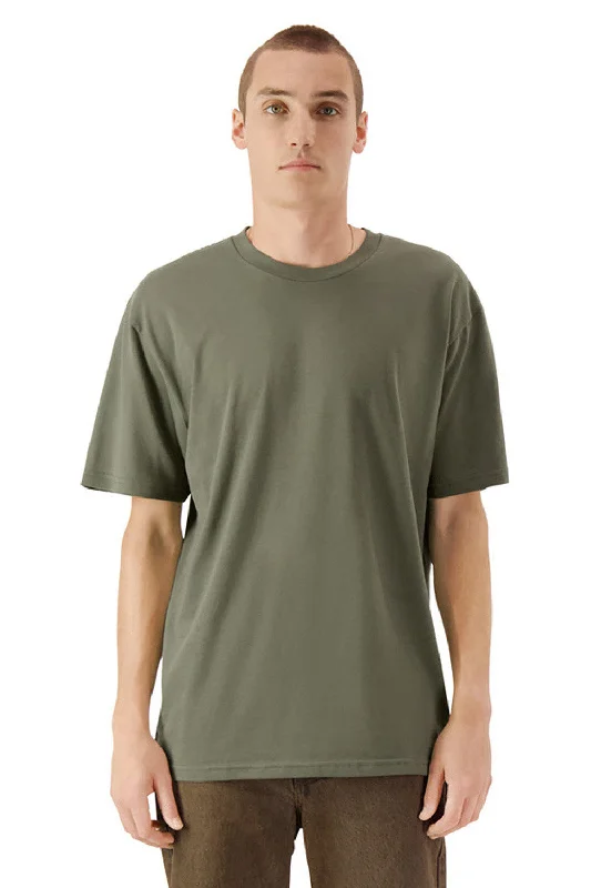 Casual Sleek American Apparel Mens Sueded Cloud Short Sleeve Crewneck T-Shirt - Lieutenant Green