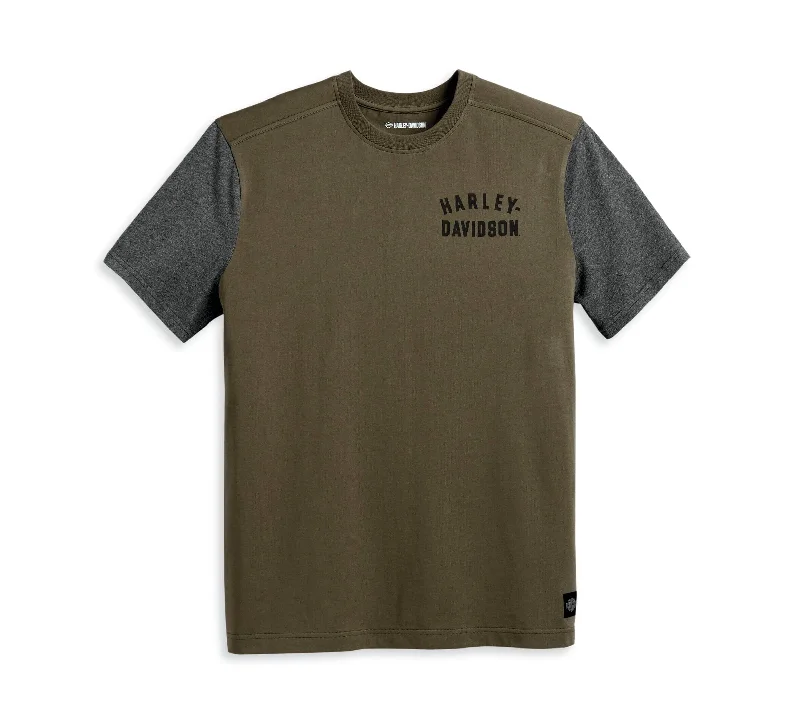 Chic Rebel Harley-Davidson Men's Staple Colorblock Tee - Colorblocked, Green - 96045-23VM Chic Rebel Harley-Davidson Men's Staple Colorblock Tee - Colorblocked, Green - 96045-23VM