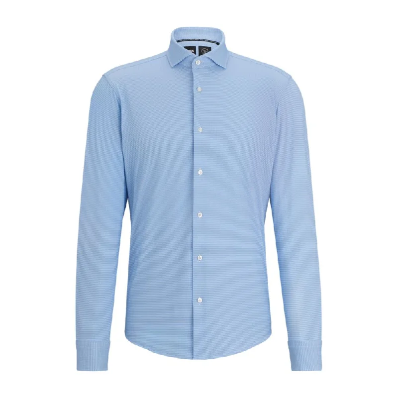 Smart Cool Regular-fit shirt in structured performance-stretch material
