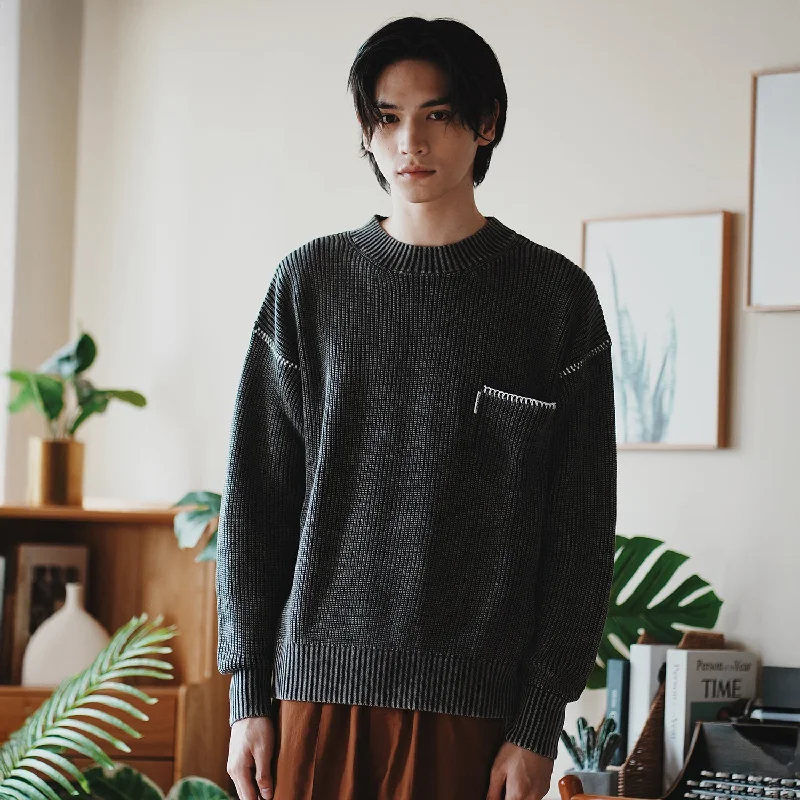 Timeless Minimal (KN063) Garment Dye Wash Knit Pullover