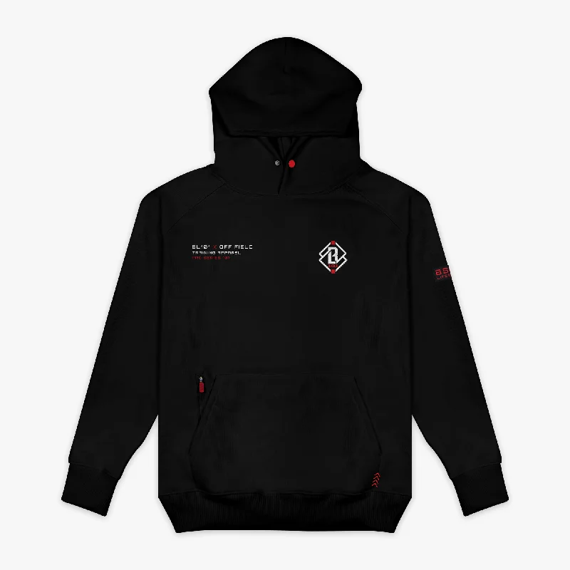 Sophisticated Rugged Off-Field Waffle Performance Hoodie - Black