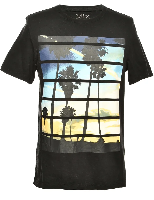 Modern Street Hawaiian Printed T-shirt - M