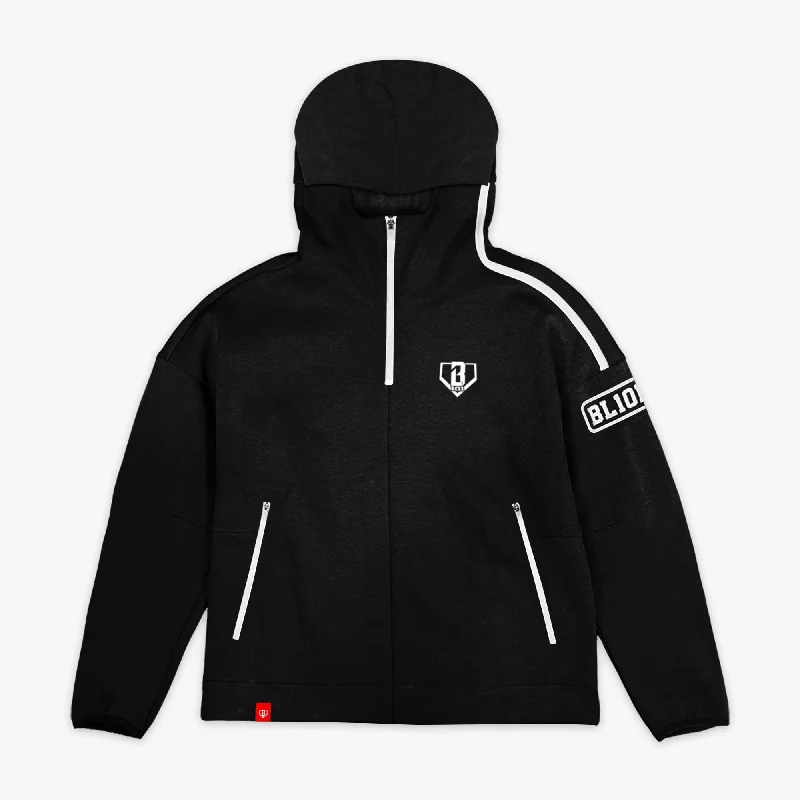Sleek Heritage Game Day 1/4 Zip Hoodie - Black/White