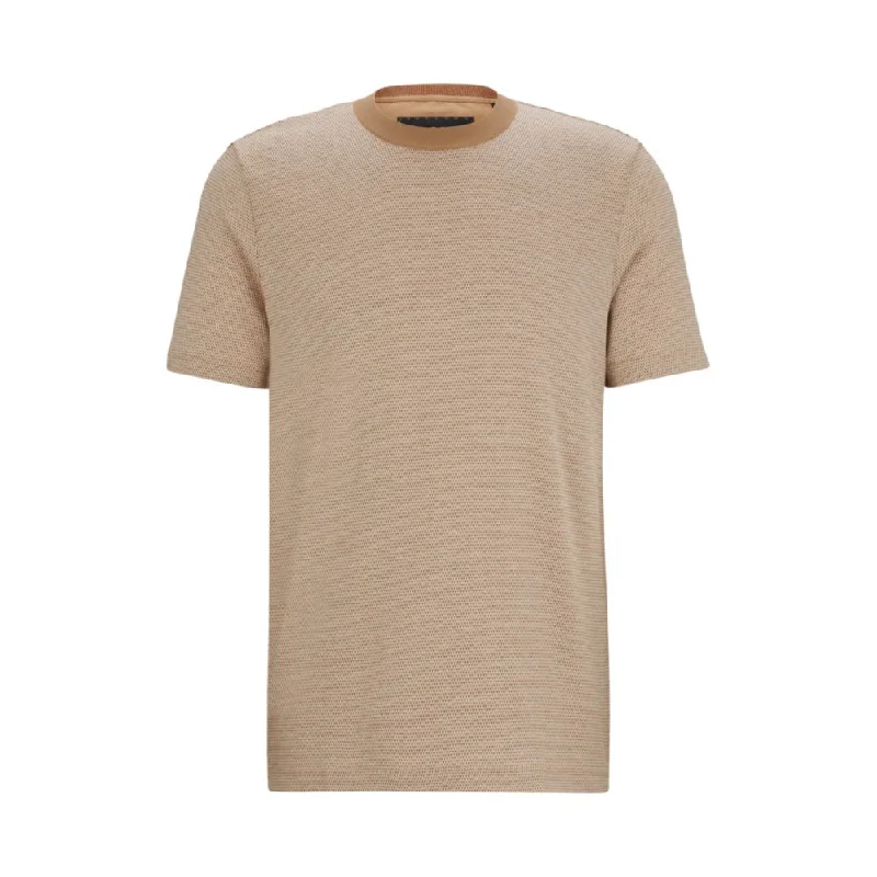 Minimal Polished Bubble-structure T-shirt in cotton and cashmere