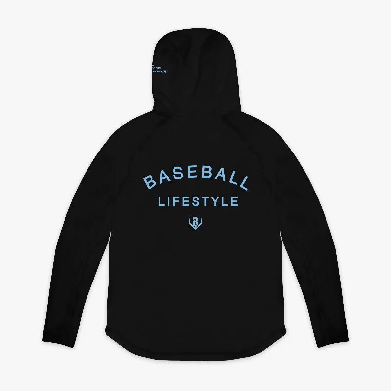 Monochrome Luxe Off-Field Hoodie V2 - Black/Light Blue