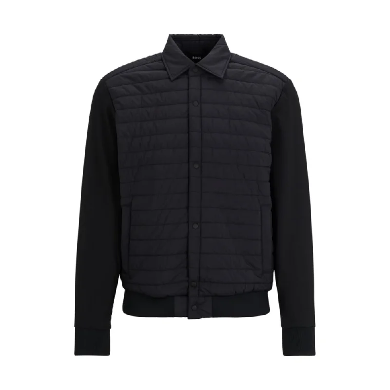 Relaxed Modern Relaxed-fit overshirt in mixed materials with padding