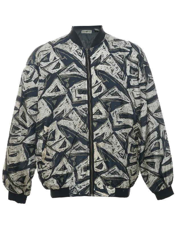 Casual Rebel Silk Bomber Jacket - M