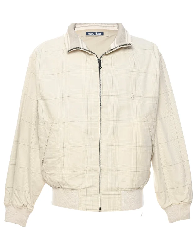 Sophisticated Modern Nautica Checked Bomber Jacket - L