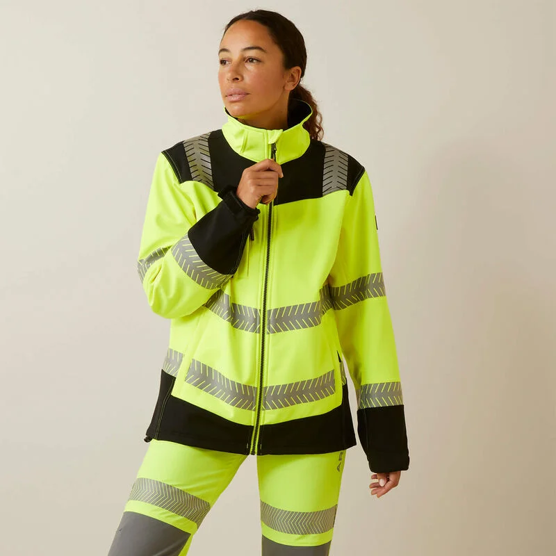 Monochrome Minimal Ariat Women's Rebar Hi-Vis Softshell Jacket Yellow - 10046381