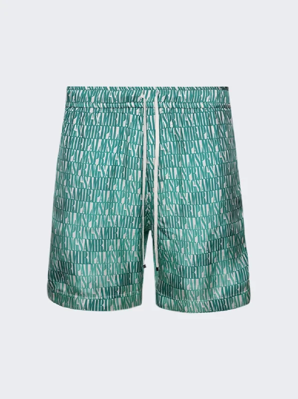 Smart Sleek Amiri X The Webster Silk Palm Springs Shorts Green