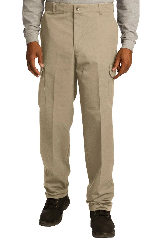 Relaxed Edge Red Kap Mens Industrial Wrinkle Resistant Cargo Pants w/ Pockets - Khaki Brown - NEW Relaxed Edge Red Kap Mens Industrial Wrinkle Resistant Cargo Pants w/ Pockets - Khaki Brown - NEW