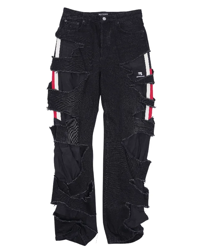 Contemporary Minimal Hybrid Slashed Denim