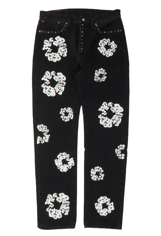 Smart Urban Levi's 501 Cotton Rhinestone Wreath Jeans