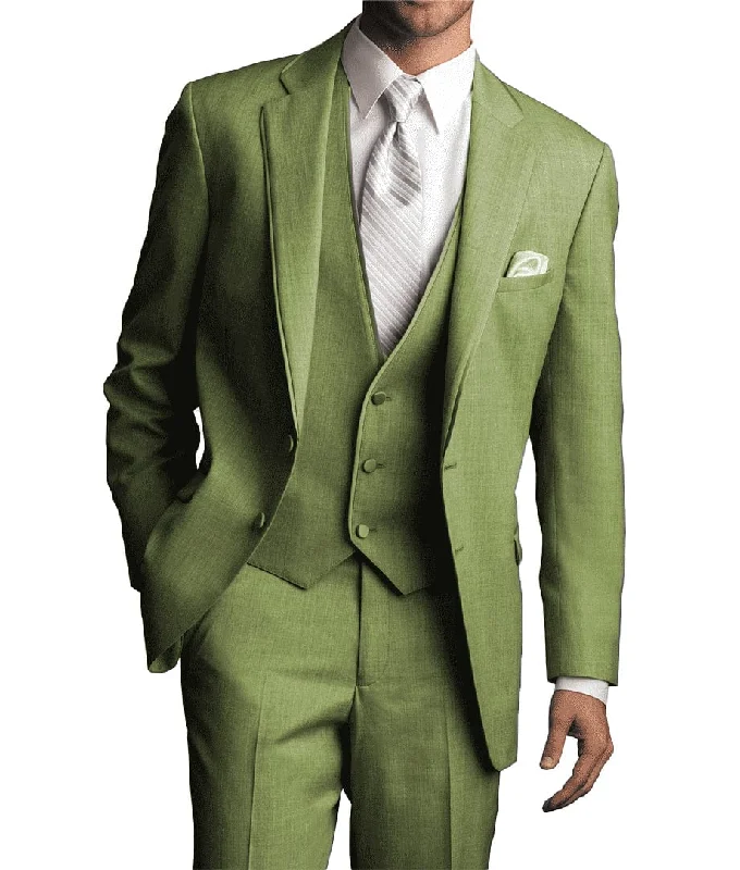Timeless Urban 3 Pieces Men's Solid Notch Lapel Fashion Linen Flat Suit for Men (Blazer+Vest+Pants) Timeless Urban 3 Pieces Men's Solid Notch Lapel Fashion Linen Flat Suit for Men (Blazer+Vest+Pants)