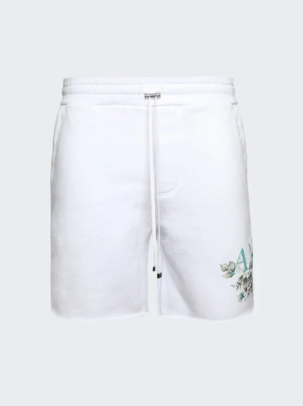 Polished Minimal Amiri Floral Logo Shorts White