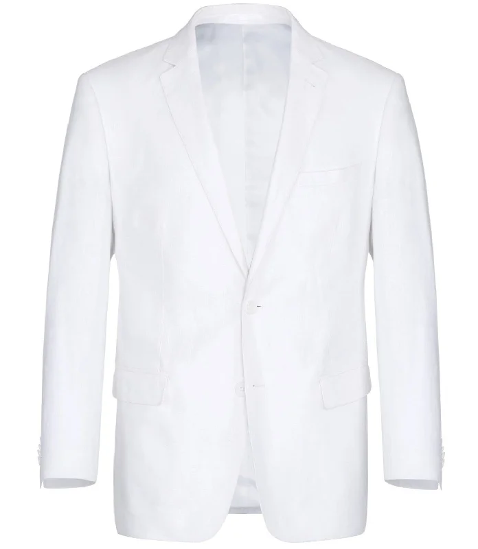 Smart Minimal Linen Suit 2 Piece 2 Buttons Regular Fit In White