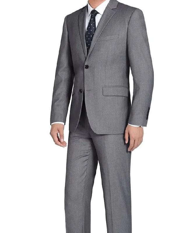 Chic Classic Bevagna Collection - Gray 100% Virgin Wool Regular Fit Pick Stitched 2 Piece Suit Chic Classic Bevagna Collection - Gray 100% Virgin Wool Regular Fit Pick Stitched 2 Piece Suit