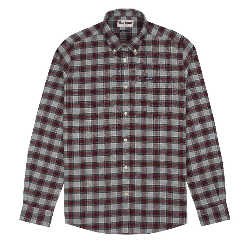 Urban Cool Layered Outfits Barbour Alderton Tailored Shirt Grey Marl