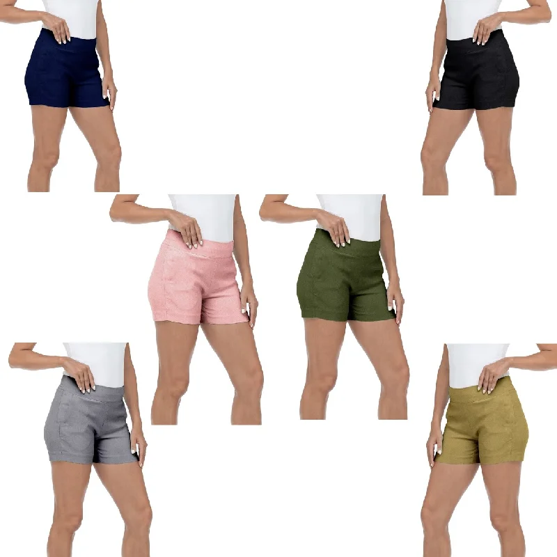 Understated Sleek Stylish Casuals 1Pack Ladies Solid Ultra Soft Stretch Pull On Comfy Summer Active Millennium Style Shorts Understated Sleek Stylish Casuals 1Pack Ladies Solid Ultra Soft Stretch Pull On Comfy Summer Active Millennium Style Shorts