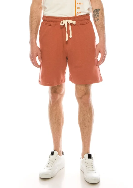 Relaxed Modern Athletic Tops Weekender Cotton Shorts - Auburn