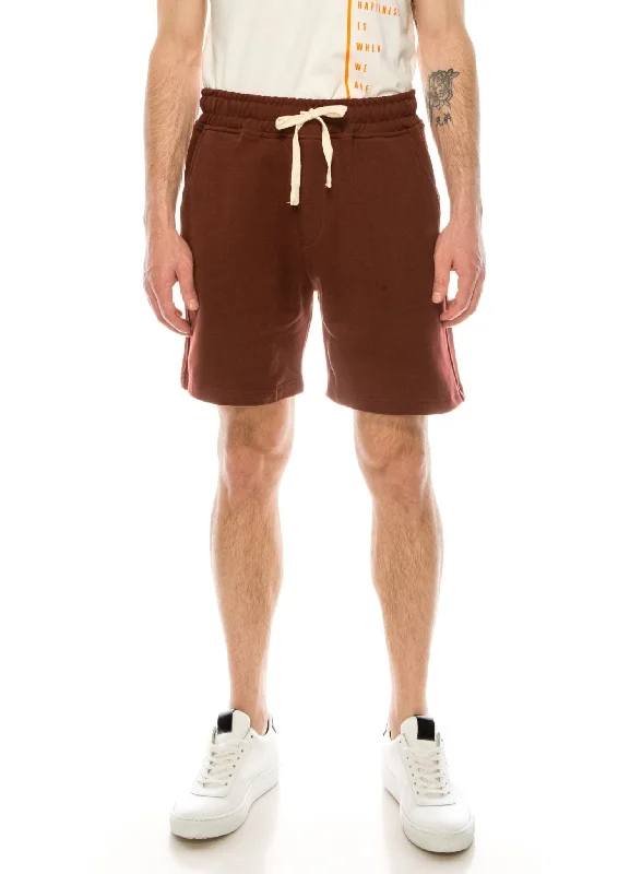 Minimalist Street Fall Fashion Weekender Cotton Shorts - Bordeaux