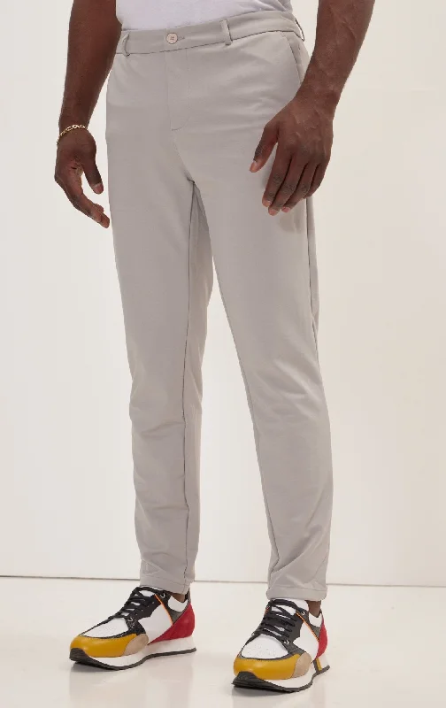 Timeless Chic Comfortable Fits Tapered No-Wrinkle Tech Pants - Grey