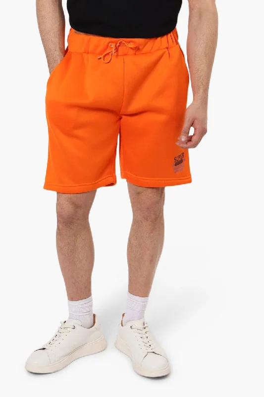 Retro Relaxed Soft Fabrics Super Triple Goose Tie Waist Core Shorts - Orange