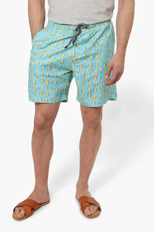 Timeless Chic Office Outfits Canada Weather Gear Beer Pattern Shorts - Blue